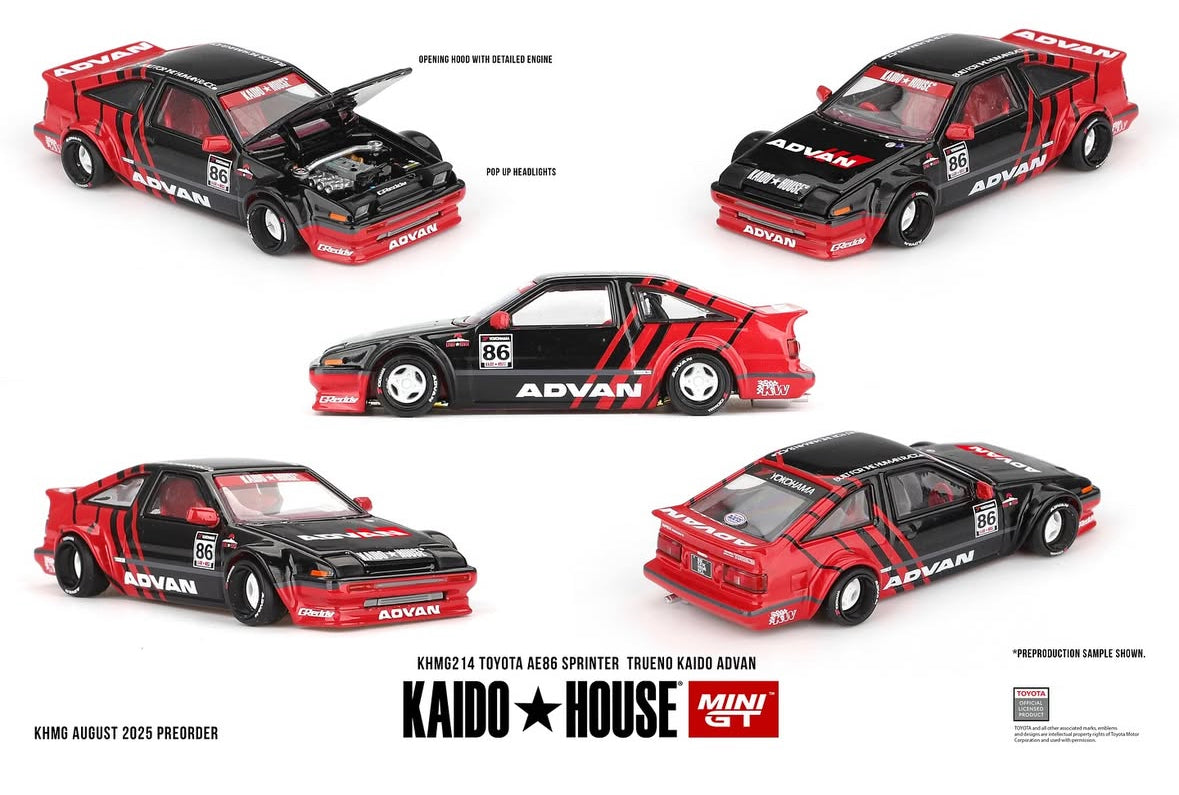 (Preorder) Kaido House x Mini GT 1:64 TOYOTA AE86 SPRINTER TRUENO KAIDO ADVAN - KHMG214