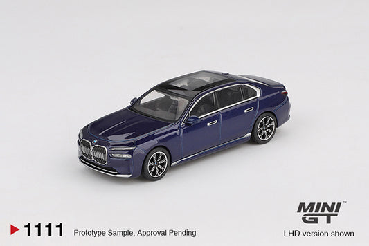 (Preorder) Mini GT 1:64 BMW i7 xDrive60 Tanzanite Blue Metallic - MGT01111