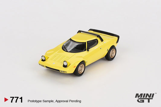 (Preorder) Mini GT 1:64 Lancia Stratos HF Stradale Giallo Fly (771)