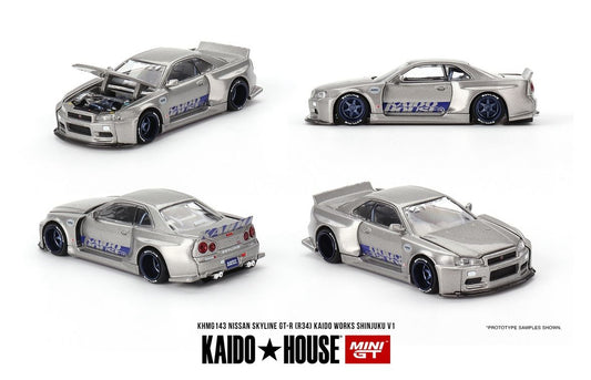Kaido House x Mini GT 1:64 Nissan Skyline GT-R (R34) Kaido Works Shinjuku V1
