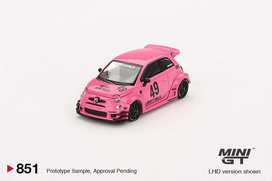 (Preorder) Mini GT 1:64 ABARTH 595 LB-WORKS x Abas Works Pink (851)