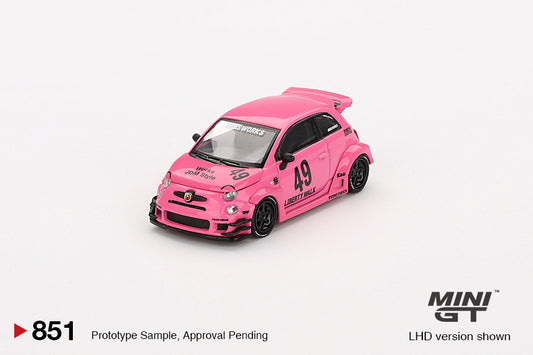 (Preorder) Mini GT 1:64 ABARTH 595 LB-WORKS x Abas Works Pink (851)