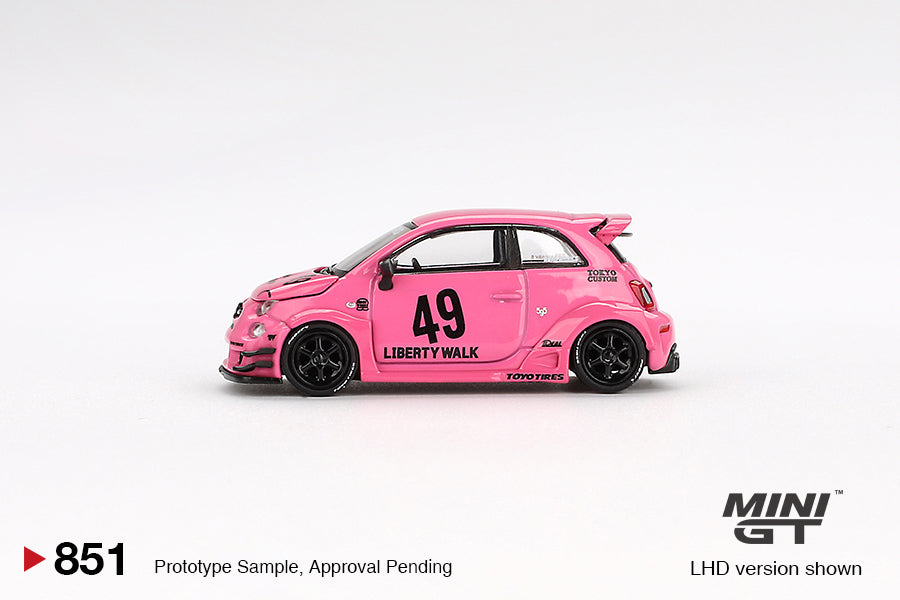 (Preorder) Mini GT 1:64 ABARTH 595 LB-WORKS x Abas Works Pink (851)