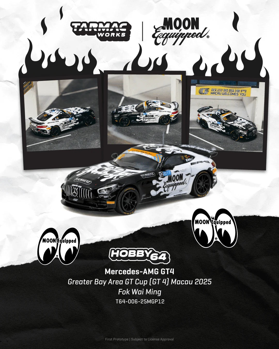 (Preorder) Tarmac Works 1:64 Mercedes-AMG GT4 Greater Bay Area GT Cup (GT 4) Macau 2025