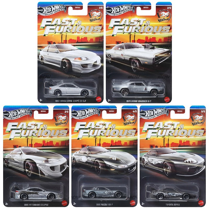 (Preorder) Hot Wheels Silver Series Fast & Furious Themed Mix 4 of 2026 - Set of 5