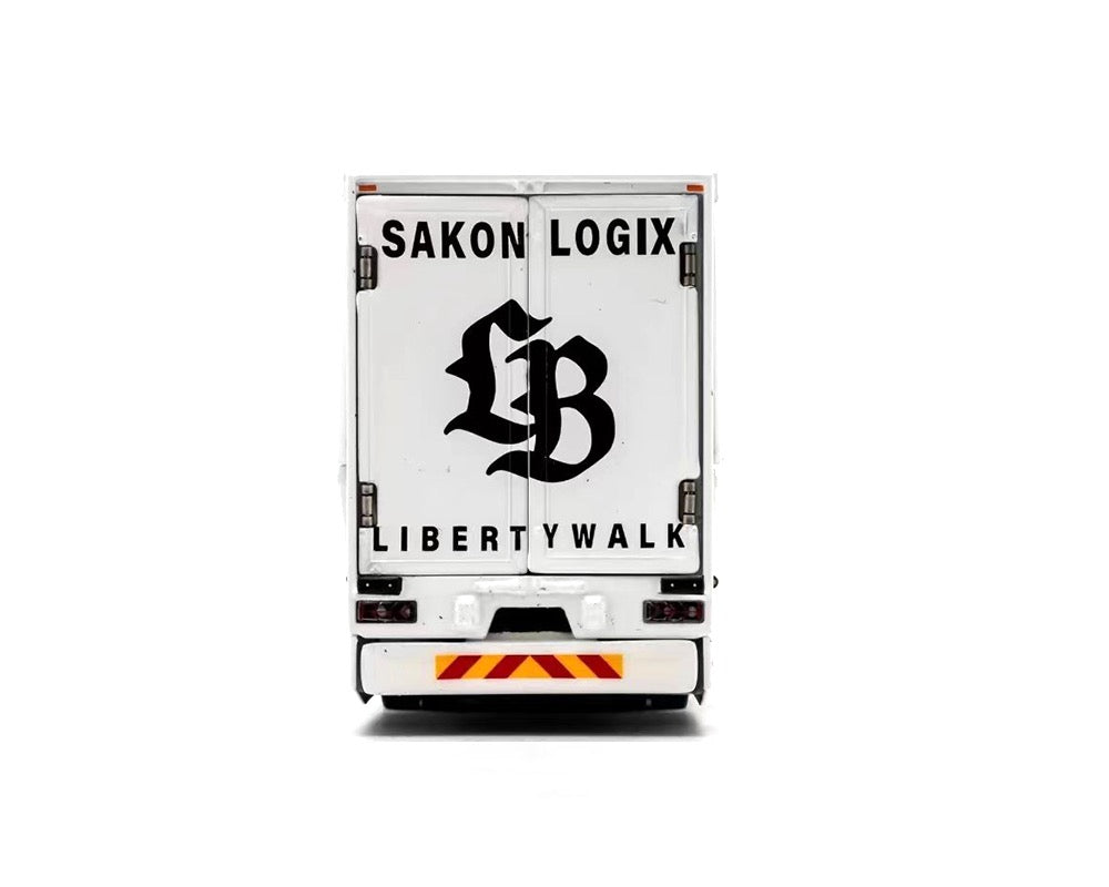 (Preorder) GCD 1:64 Liberty Walk LB-Trucks Mitsubishi Fuso Super Great Transporter Sakon Logix – White