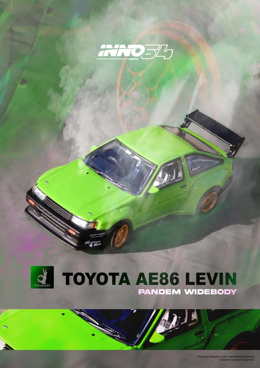 INNO64 1:64 TOYOTA AE86 Levin "PANDEM ROCKET BUNNY" Green
