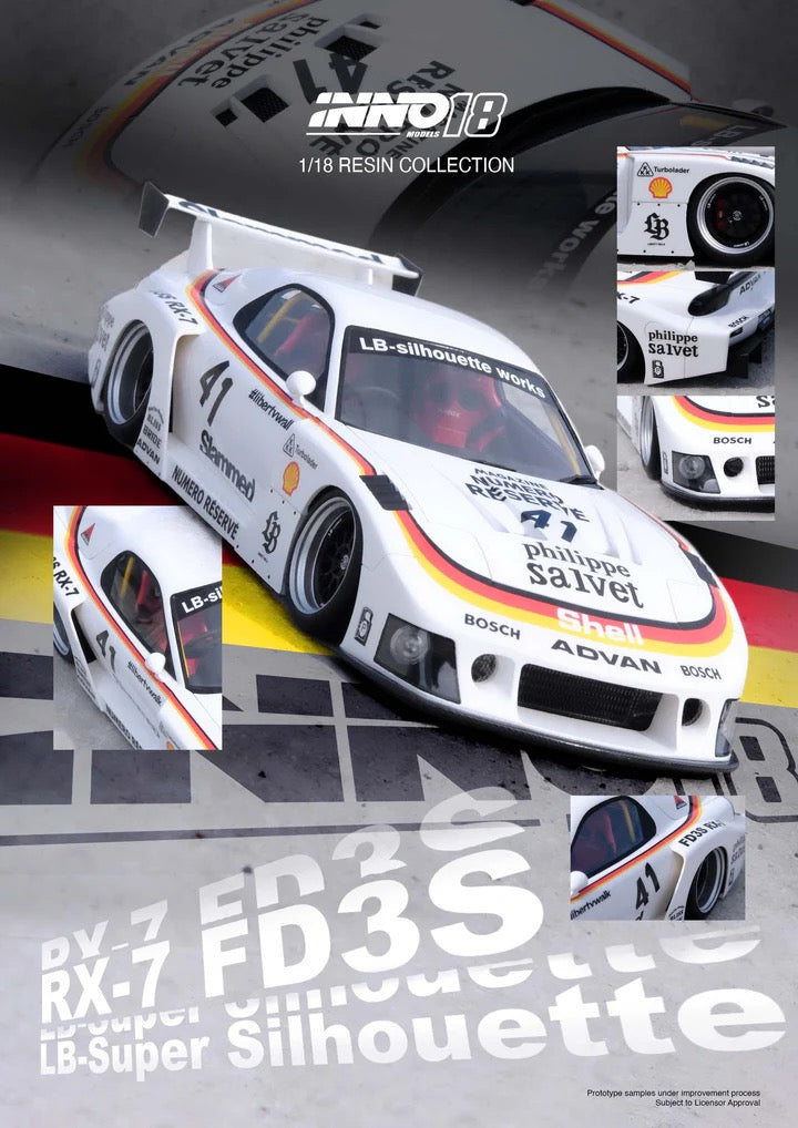 INNO 1:18 Mazda RX7 (FD3S) LB-SUPER Silhouette #41 White