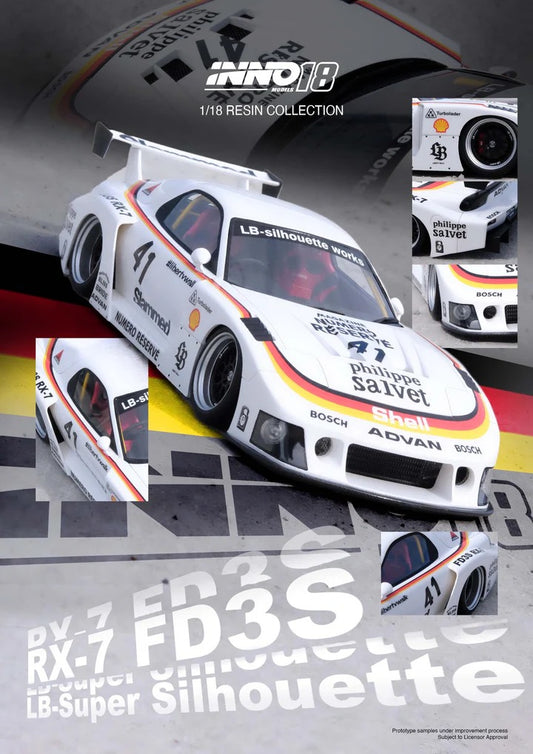 INNO 1:18 Mazda RX7 (FD3S) LB-SUPER Silhouette #41 White