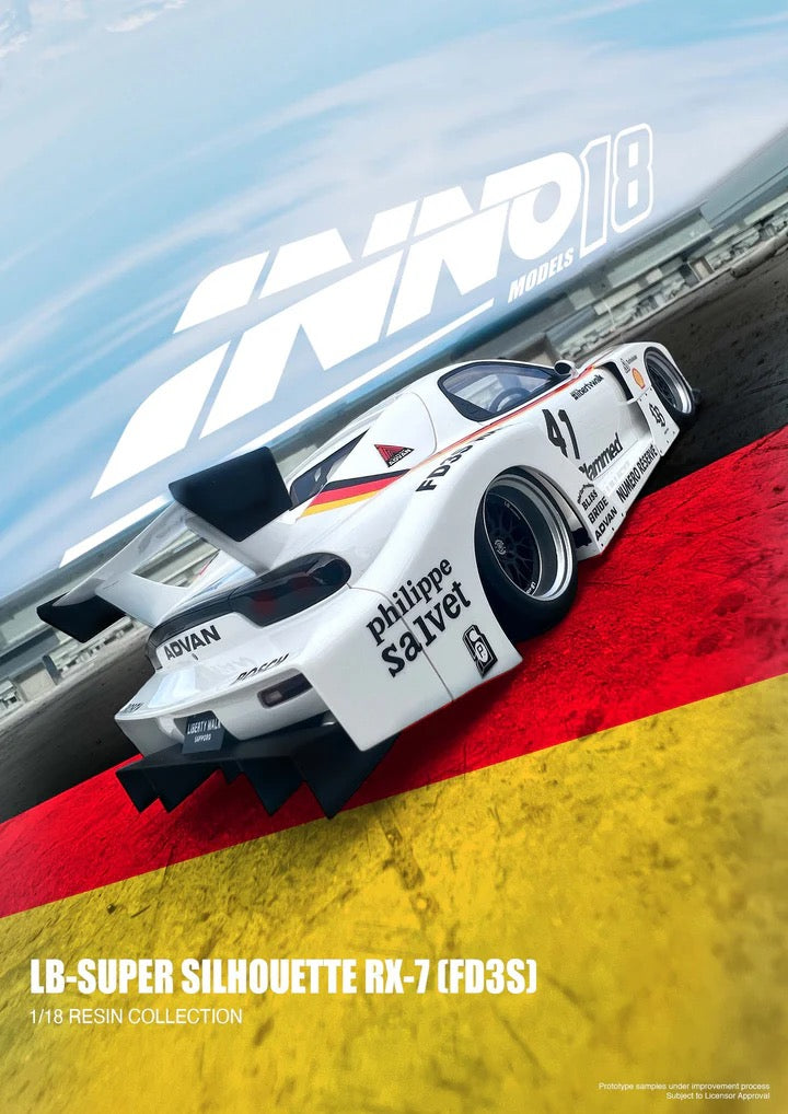 INNO 1:18 Mazda RX7 (FD3S) LB-SUPER Silhouette #41 White