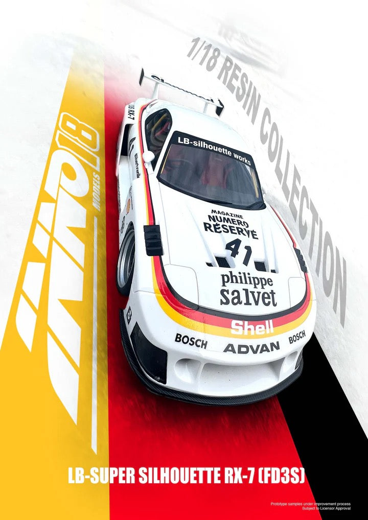 INNO 1:18 Mazda RX7 (FD3S) LB-SUPER Silhouette #41 White