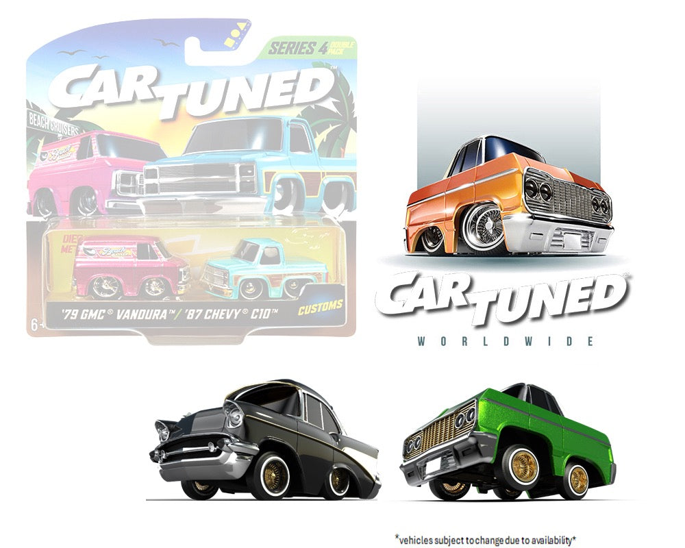 Preorder) Car Tuned 1:64 2-Pack Wave Hittin Switches Lowriders