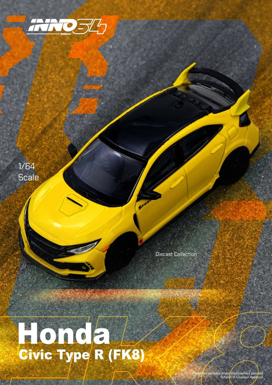 (Preorder) INNO64 1:64 Honda Civic TYPE-R (FK8) Yellow