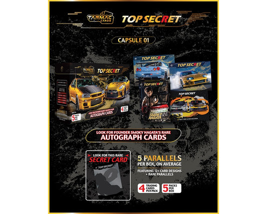 (Preorder) Tarmac Cards Top Secret Capsule Collectible Trading Cards Volume 1 – Limited Edition