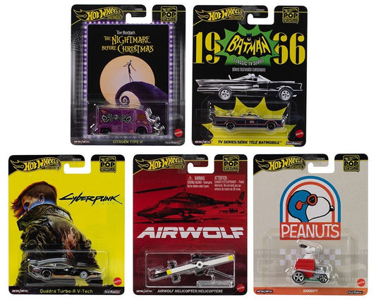 Hot Wheels Premium 1:64 Pop Culture 2025 M Assortment Complete Set of 5
