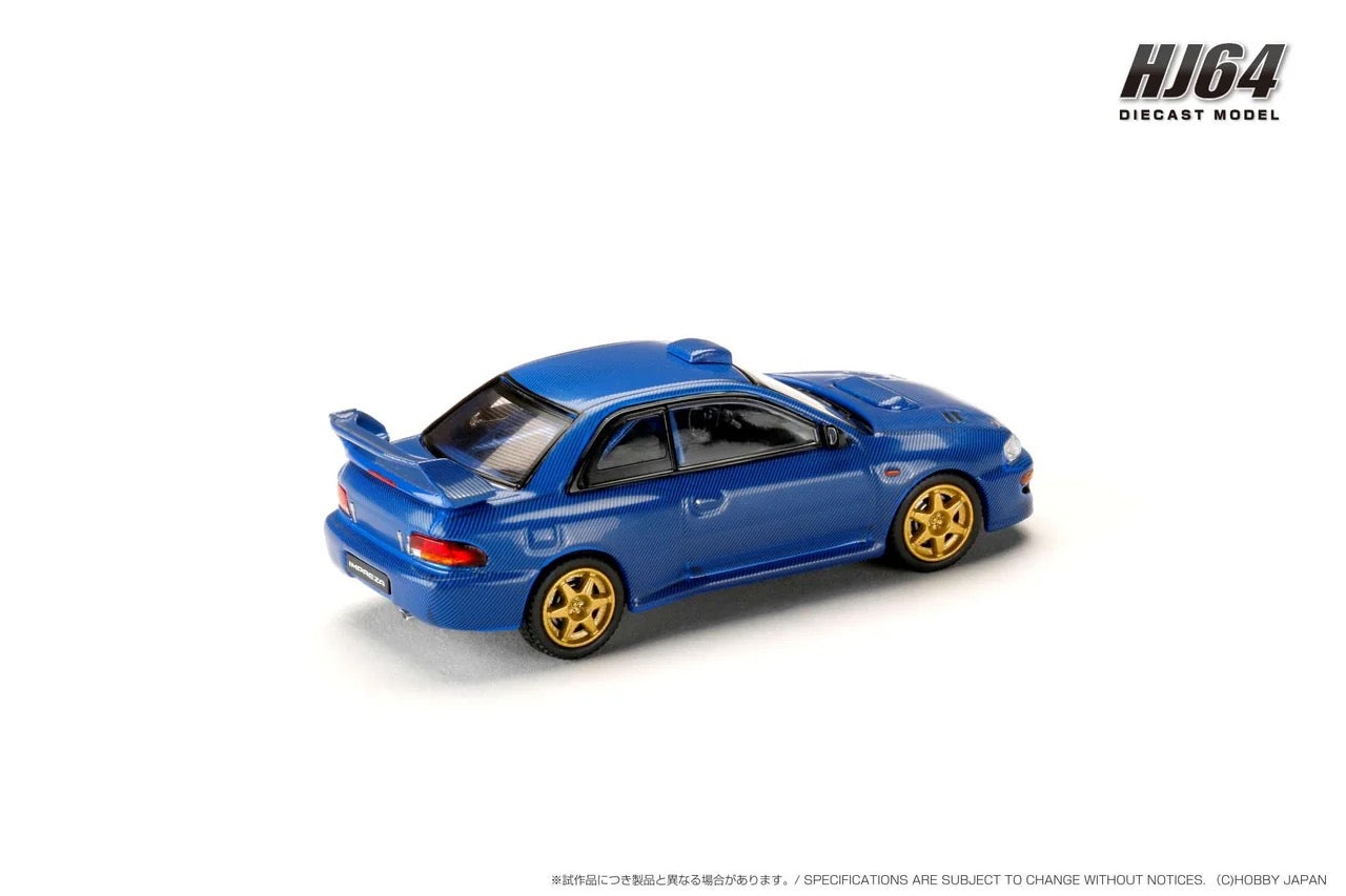 Hobby Japan 1:64 SUBARU IMPREZA WRX 22B STi Version (GC8) Rally Base Carbon Blue