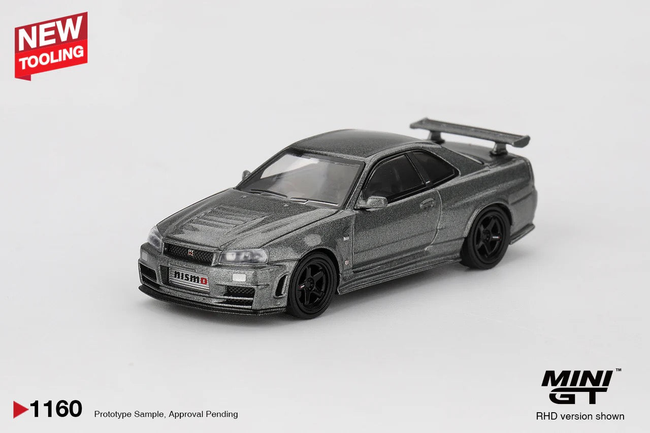 (Preorder) Mini GT 1:64 Nissan Skyline GT-R Dark Metal Gray (NISMO BNR34 CRS Version) - MGT01160