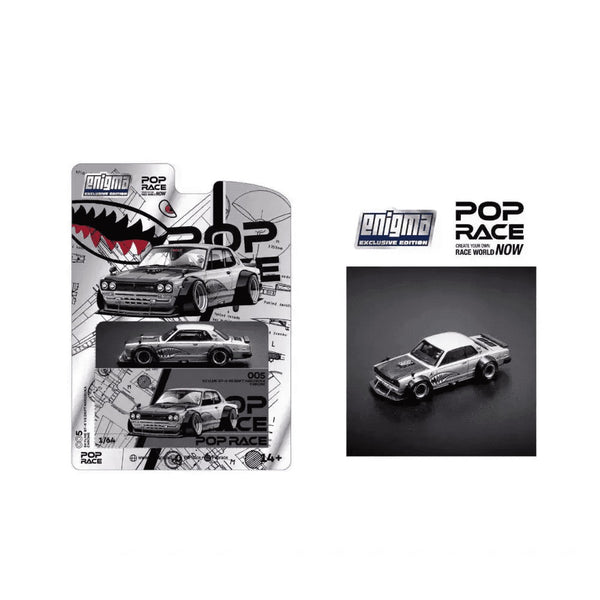 Pop Race x Enigma 1:64 Nissan Skyline GT-R V8 Drift Hakosuka