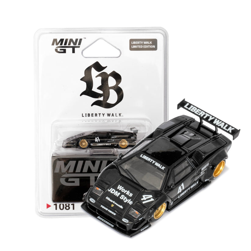 Mini GT 1:64 Lamborghini Countach LB-WORKS Black / LB Blister packaging ...