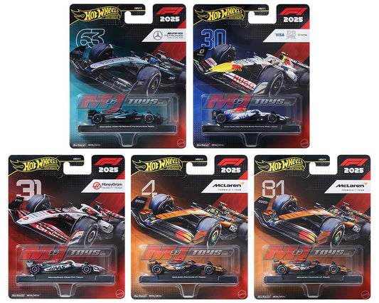(Preorder) Hot Wheels 1:64 F1 2025 Racing Premium J Assortment - Case of 8