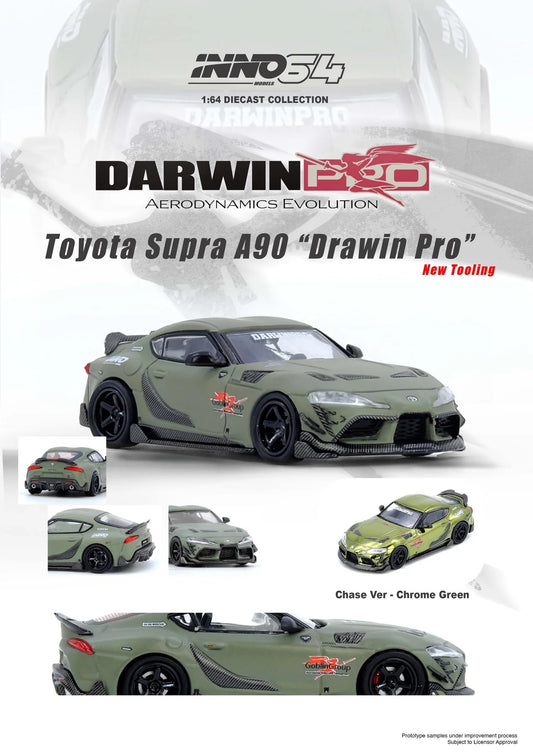 (Preorder) INNO64 1:64 TOYOTA SUPRA A90 DARWIN PRO Matt Green