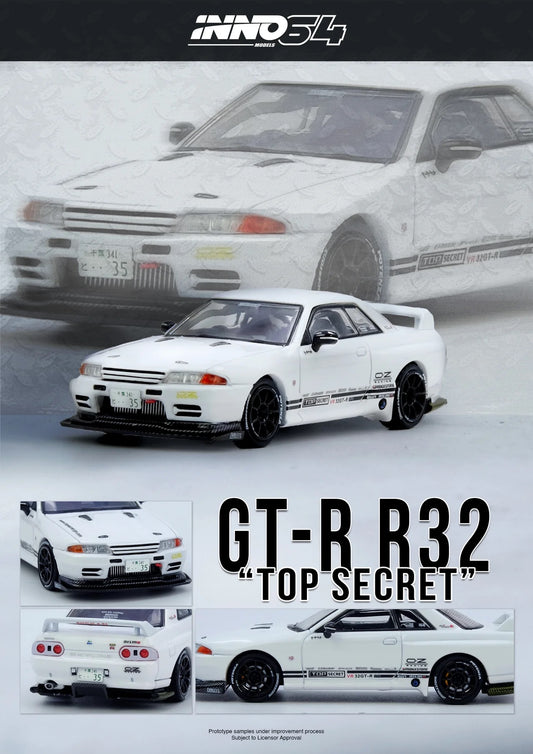 (Preorder) INNO64 1:64 TOP SECRET VR32 GT-R White