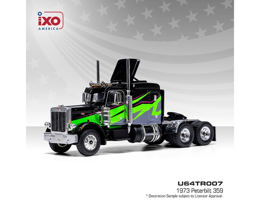 IXO Models 1:64 1973 Peterbilt 359 – Black and Lime