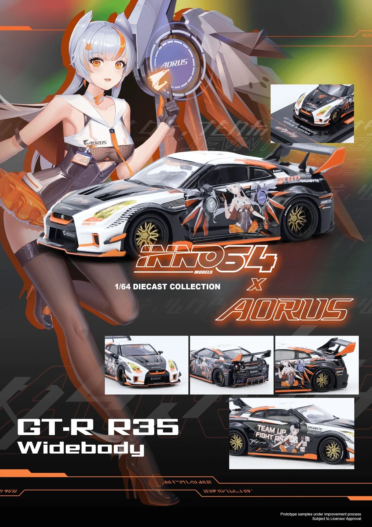 INNO64 1:64 Nissan GT-R R35 WIDEBODY AORUS X INNO64 Event Exclusive