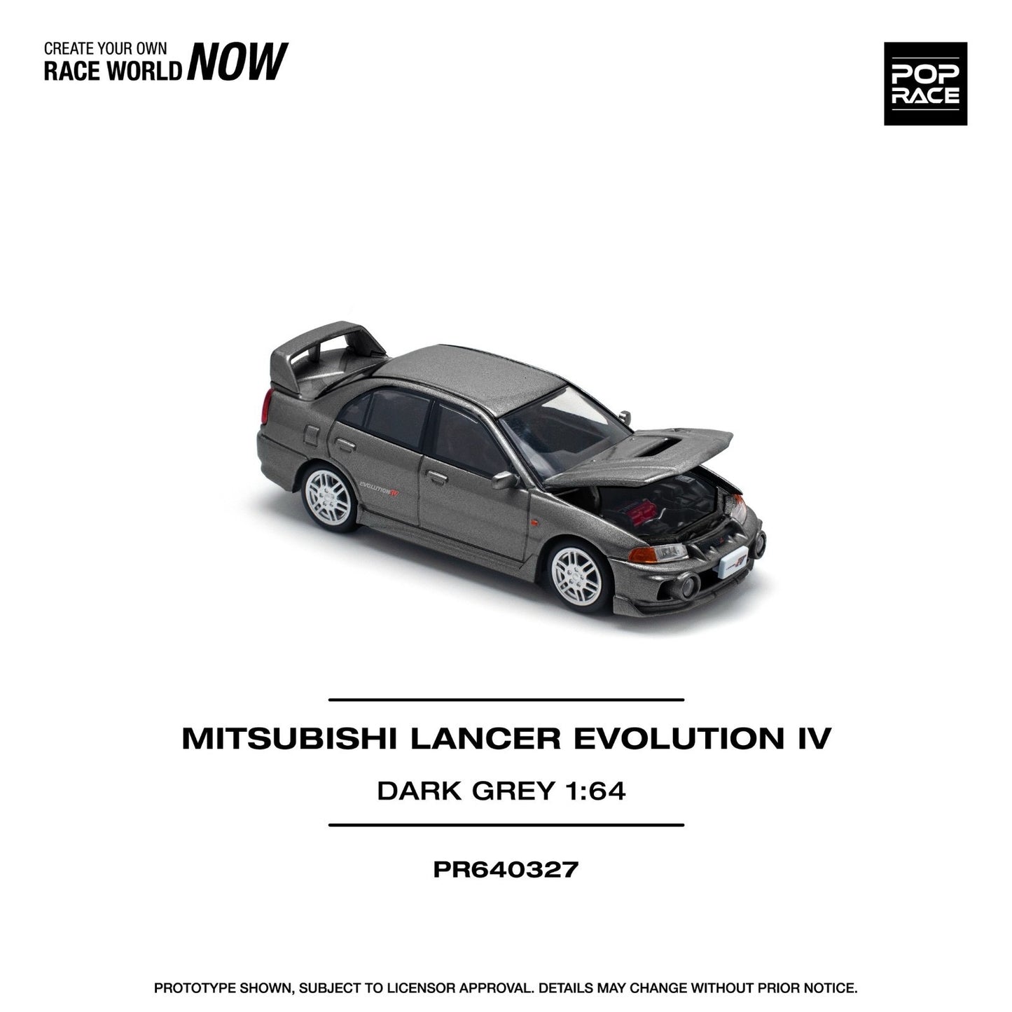 Pop Race Mitsubishi Lancer Evolution IV Dark Grey PR64-327