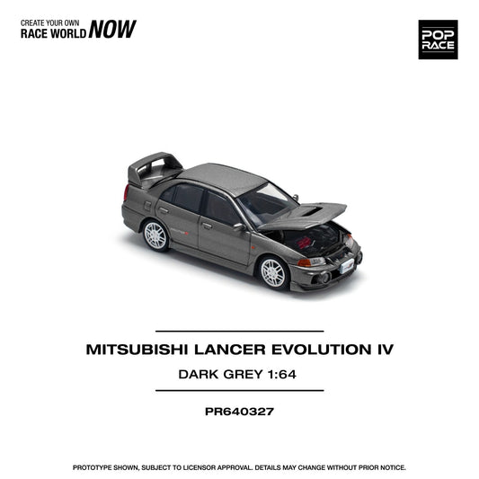 Pop Race Mitsubishi Lancer Evolution IV Dark Grey PR64-327