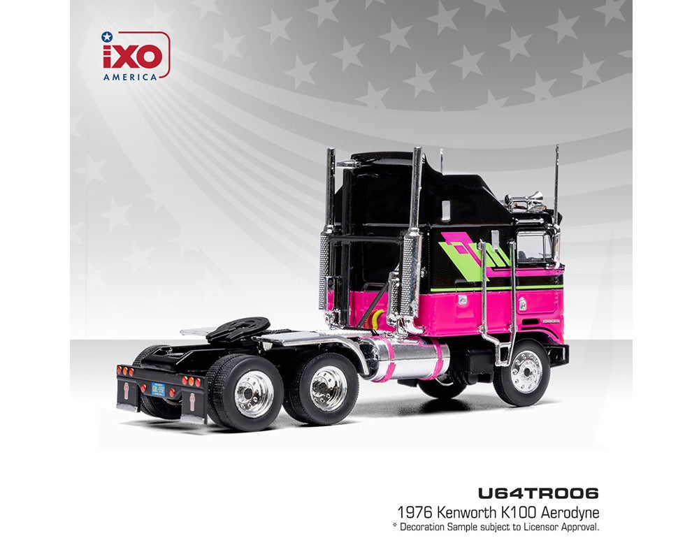 IXO Models 1:64 IXO Models 1:64 1976 Kenworth K100 Aerodyne – Black and Pink