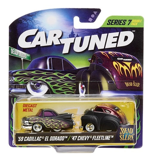 CarTuned 1:64 2-Pack Series 7 “Dead Sleds” – 1959 Cadillac, 1947 Chevy Fleetline, 1950 GMC COE, 1957 GMC Panel Van