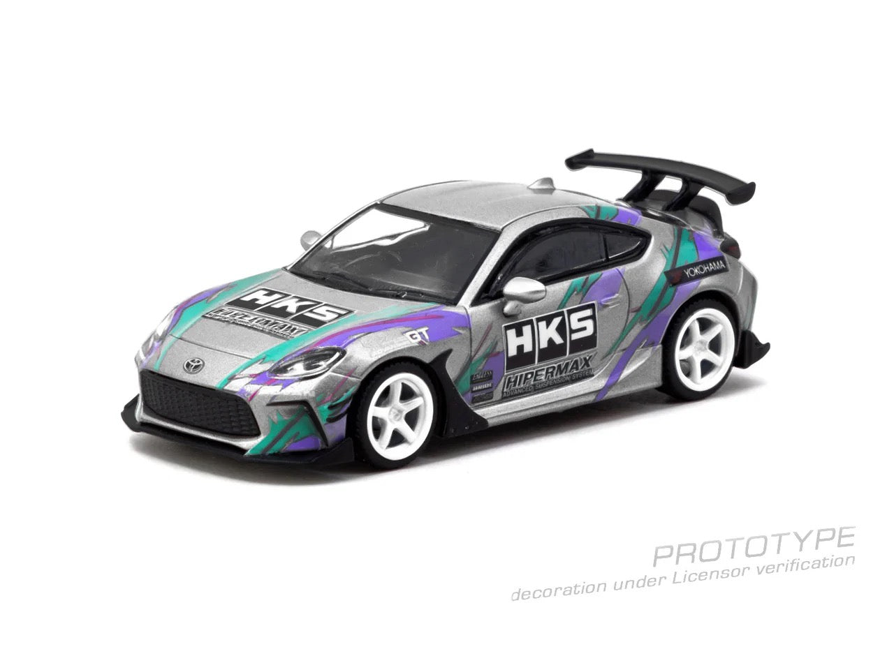 (Preorder) Tarmac Works 1:64 HKS Toyota GR86, Grey w/ Oil Can