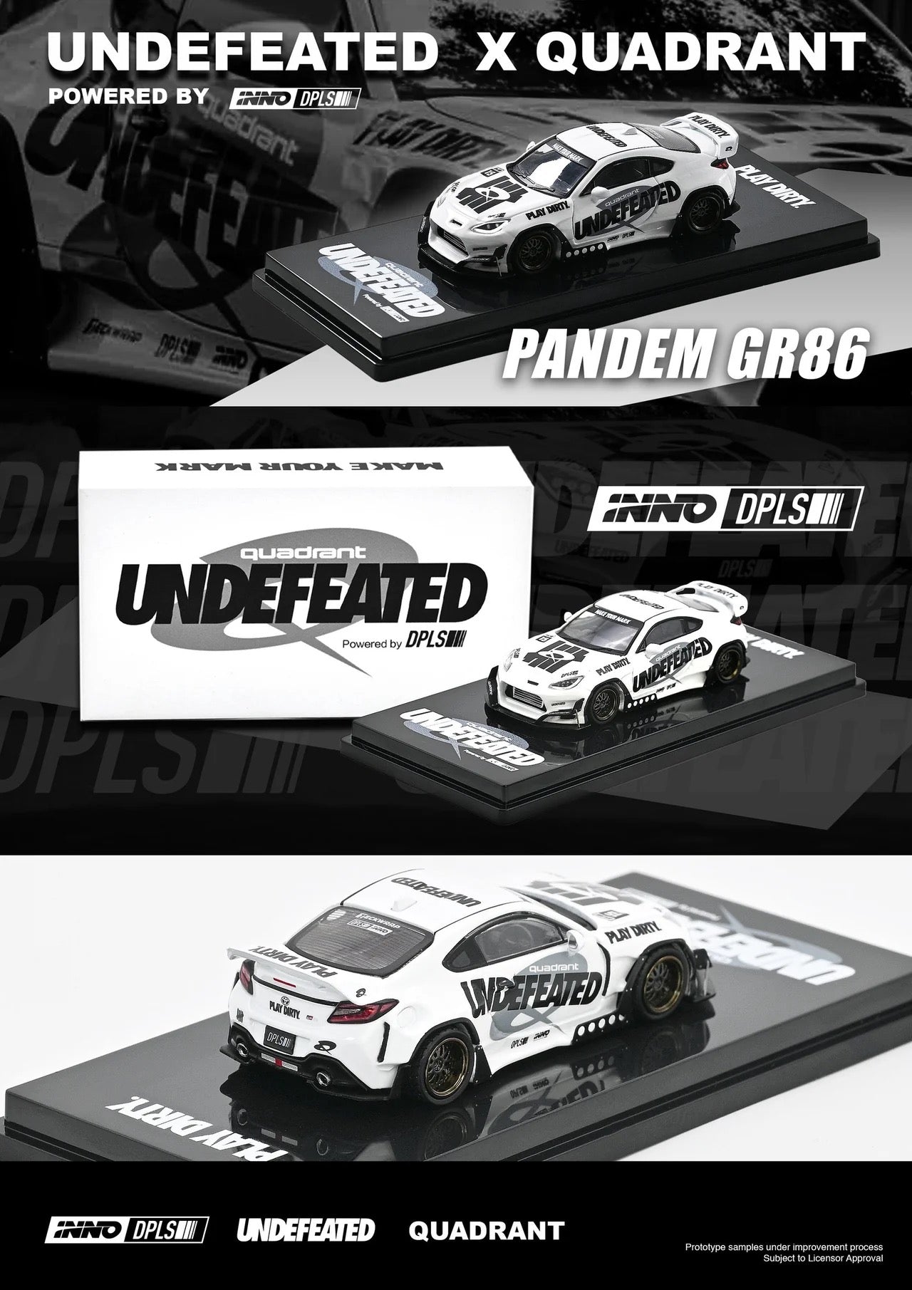 (Preorder) INNO64 1:64 Toyota GR86 "PANDEM ROCKET BUNNY" UNDEFEATED X QUADRANT