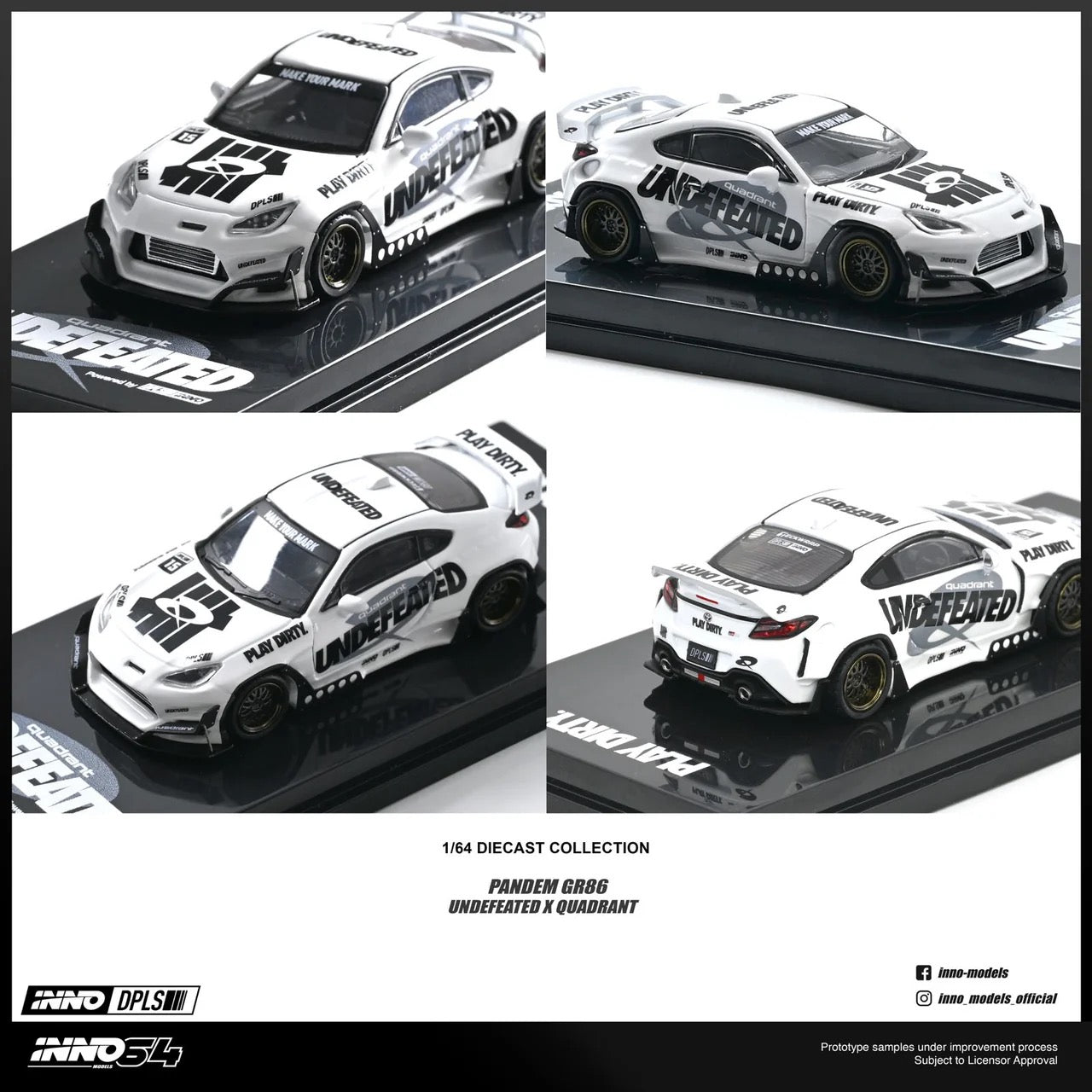 (Preorder) INNO64 1:64 Toyota GR86 "PANDEM ROCKET BUNNY" UNDEFEATED X QUADRANT
