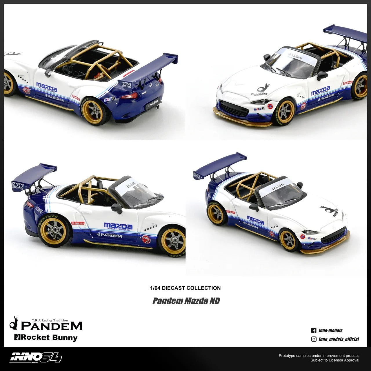 (Preorder) INNO64 1:64 Mazda MX-5 (ND) Miata "PANDEM ROCKET BUNNY" V1.0