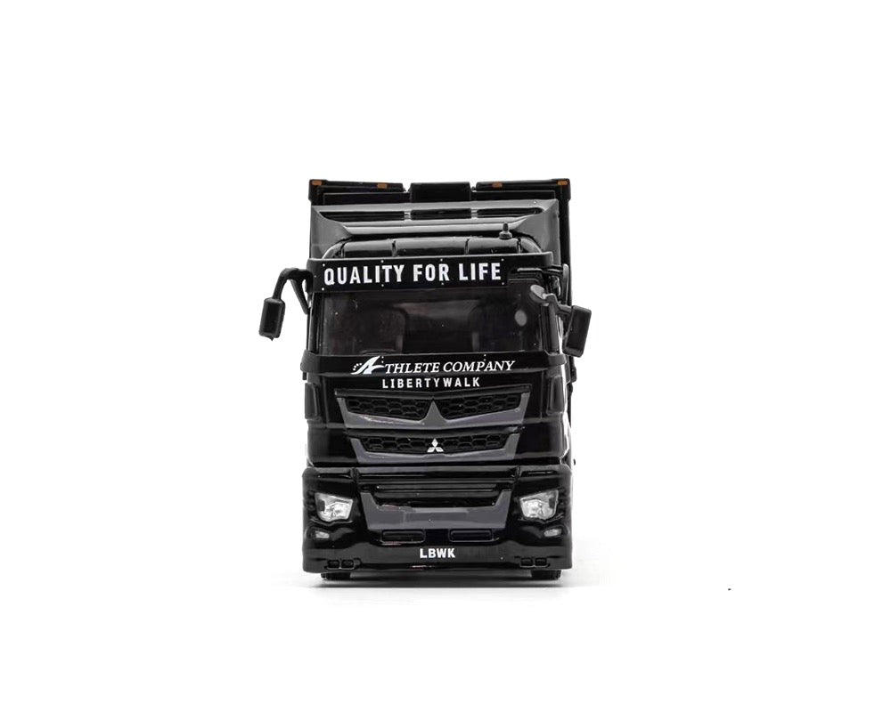 (Preorder) GCD 1:64 Liberty Walk LB-Trucks Mitsubishi Fuso Super Great Transporter Athlete – Black