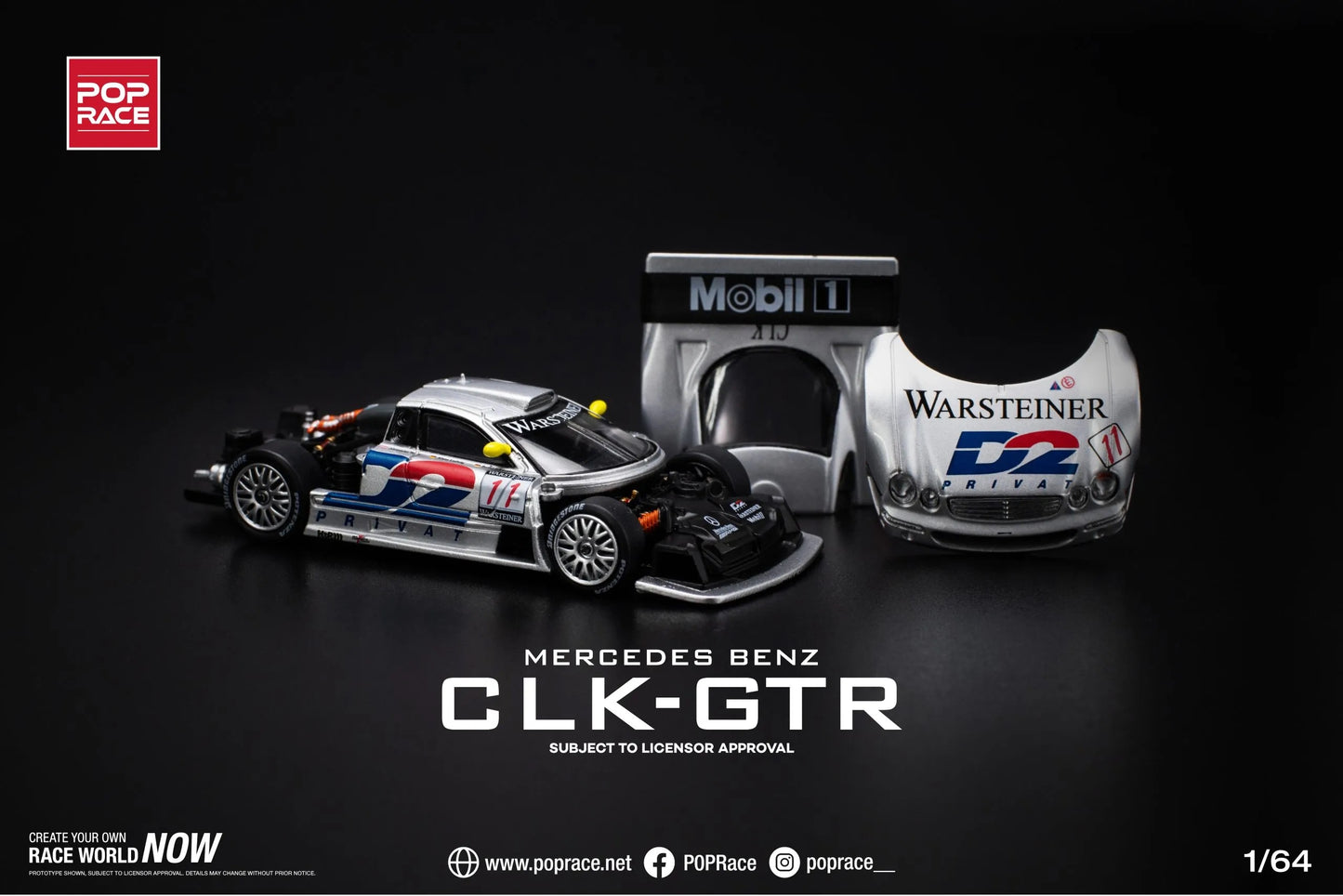 Pop Race 1:64 Mercedes-Benz CLK AMG GTR – 1997 FIA GT D2 Private