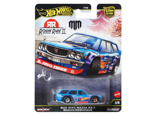 Hot Wheels Ronin Run II Mad Mike Mazda RX-3 Wagon/Remorque
