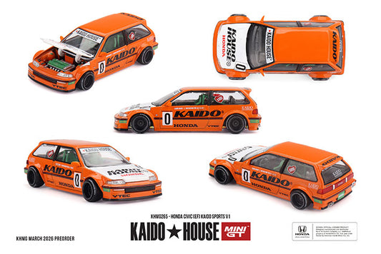 (Preorder) Kaido House x Mini GT 1:64 Honda Civic (EF) Kaido Sports V1 - KHMG265