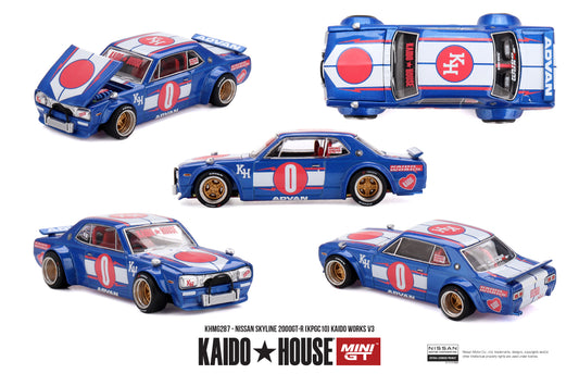 (Preorder) Kaido House x Mini GT 1:64 Nissan Skyline 2000GT-R (KPGC10) Kaido Works V3 - KHMG287