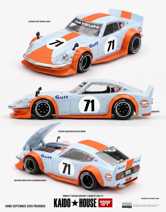 (Preorder) Kaido House x Mini GT 1:64 Nissan Fairlady Z Kaido GT GULF V1 - KHMG317
