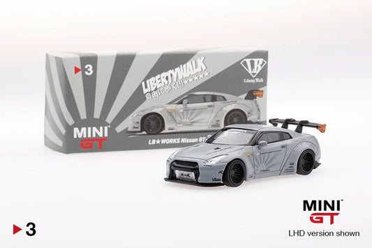 Mini GT LB Works Nissan GT-R R35 Type 1, Rear Wing Ver.1, Matte Grey LHD - MGT00003