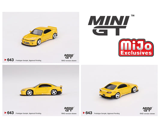 (Preorder) Mini GT 1:64 Nissan Silvia (S15) Rocket Bunny – Bronze Yellow – MiJo Exclusives