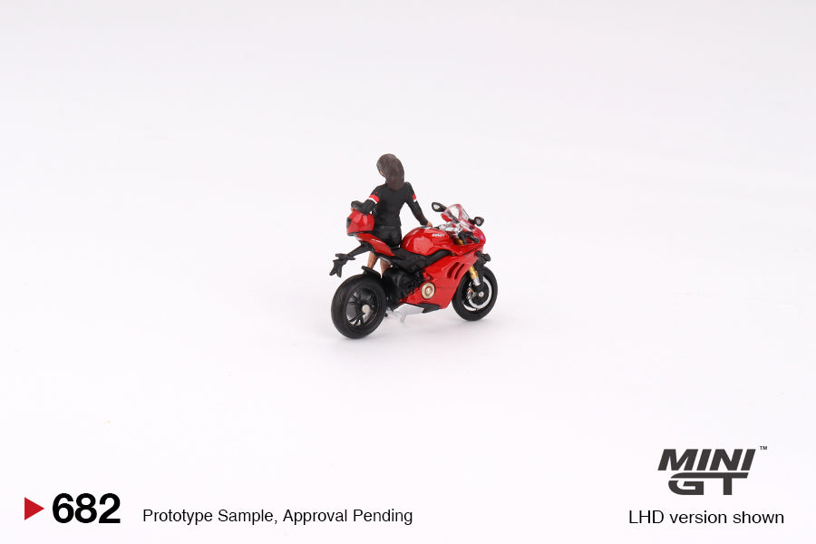 (Preorder) Mini GT Ducati Panigale V4 S w/ Ducati Girl (NOT USA BLISTER PACK)