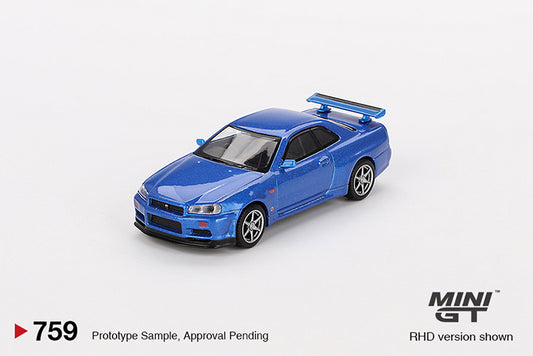 Mini GT (759) Nissan Skyline GT-R (R34) V-Spec Bayside Blue