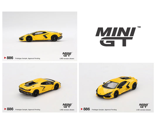(Preorder) Mini GT 1:64 Lamborghini Revuelto – Giallo Yellow (886)