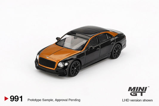 (Preorder) Mini GT 1:64 Bentley Flying Spur Orange Flame / Onyx