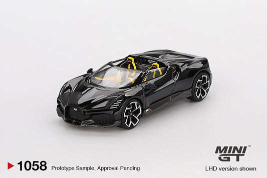(Preorder) Mini GT 1:64 Bugatti W16 Mistral Black - MGT01058