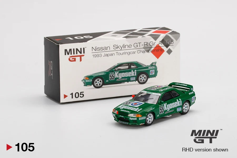 Mini GT Nissan Skyline GT-R R32 Gr. A #55 Kyoseki 1993 Japan Touring Car Championship RHD - MGT00105R